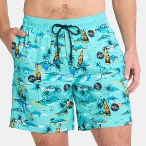 Corona Men's Tropical Swim Shorts - Blue